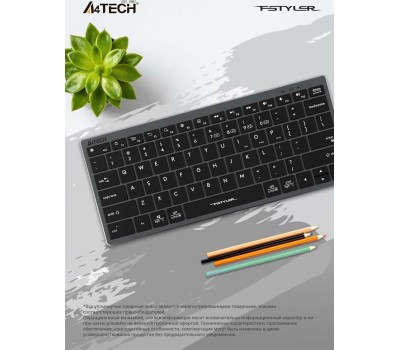 A4TECH Клавиатура Fstyler FBX51C, беспроводная, USB, Bluetooth/Радиоканал, ножничная, серый [fbx51c grey]