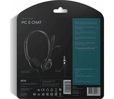 EPOS Гарнитура Sennheiser PC 5 Chat, для контактных центров, накладные, проводные, черный [1000445]