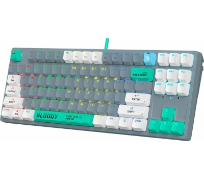 Клавиатура A4TECH Клавиатура Bloody S87 Energy, проводная, USB, механическая, серый [s87 usb energy ash]