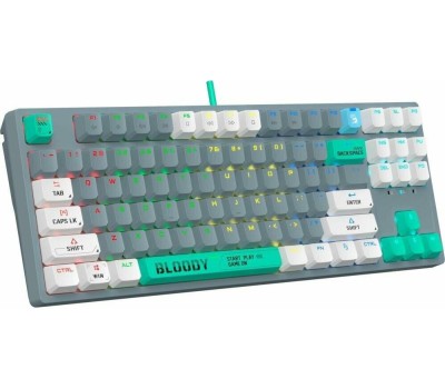 Клавиатура A4TECH Клавиатура Bloody S87 Energy, проводная, USB, механическая, серый [s87 usb energy ash]
