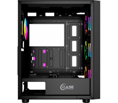 Powercase Alisio Micro X4B V2, Tempered Glass, 4х 120mm ARGB fans, ARGB HUB, чёрный, mATX (CAMCXB-A4)