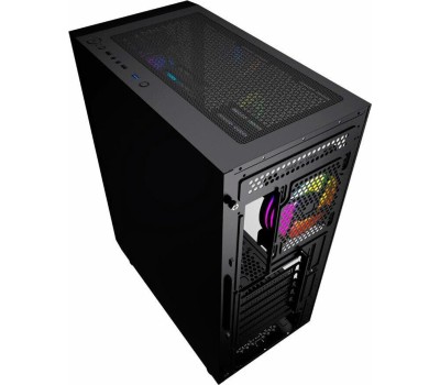 Powercase Alisio Micro X4B V2, Tempered Glass, 4х 120mm ARGB fans, ARGB HUB, чёрный, mATX (CAMCXB-A4)