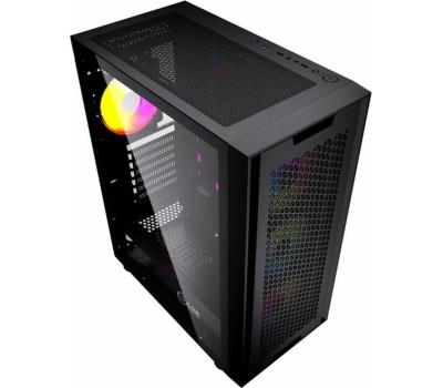Powercase Alisio Micro X4B V2, Tempered Glass, 4х 120mm ARGB fans, ARGB HUB, чёрный, mATX (CAMCXB-A4)