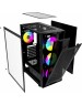 Powercase Alisio Micro X4B V2, Tempered Glass, 4х 120mm ARGB fans, ARGB HUB, чёрный, mATX (CAMCXB-A4)
