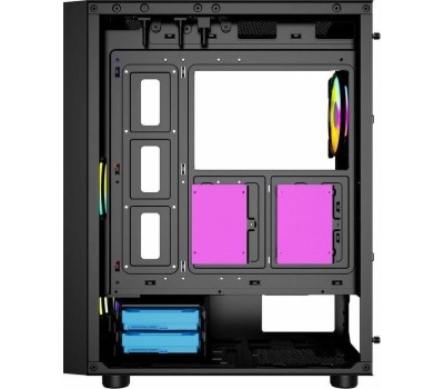 Powercase Alisio Micro X4B V2, Tempered Glass, 4х 120mm ARGB fans, ARGB HUB, чёрный, mATX (CAMCXB-A4)