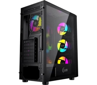 Powercase Alisio Micro X4B V2, Tempered Glass, 4х 120mm ARGB fans, ARGB HUB, чёрный, mATX (CAMCXB-A4)