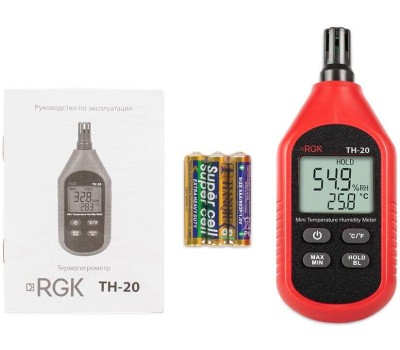 RGK Термогигрометр портативный TH-20, красный/ черный [776486]