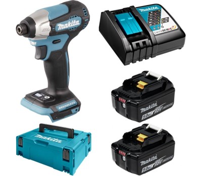 MAKITA Ударный шуруповерт DTD157RTJ, 5Ач, с двумя аккумуляторами