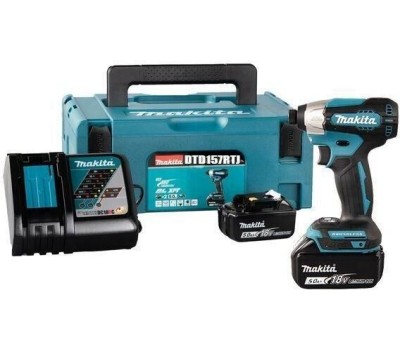 MAKITA Ударный шуруповерт DTD157RTJ, 5Ач, с двумя аккумуляторами