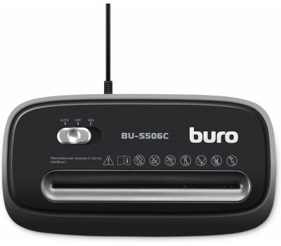 шредеры BURO Уничтожитель бумаг Home BU-S506C, P-4, 4х36 мм, 5 лист. одновременно, 12л