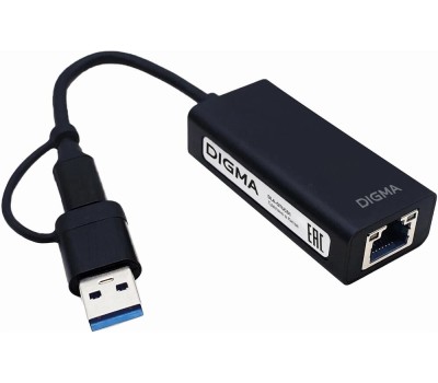 DIGMA Сетевой адаптер 2.5G Ethernet DLA-GTUC01 USB 3.0