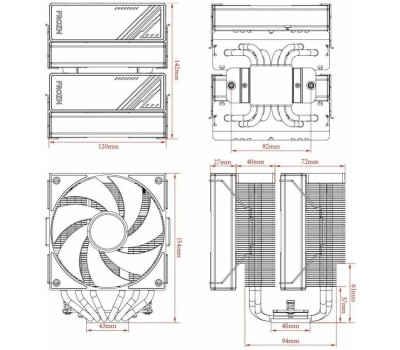 ID-COOLING Вентилятор Cooler FROZN A620 ARGB 270W/ Intel 1700, 12*, 115*, AMD AM5, AM4/ Screws