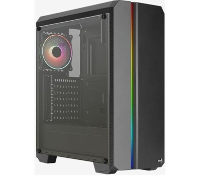 Корпус для ПК AEROCOOL Корпус MIDITOWER ATX,micro ATX,mini-ITX W/PSU 7x12cm Fan(1 предустановлен) черный с окном Quantum-G-BK-v2 4710562758511