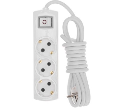 Удлинитель REXANT Удлинитель ПРЕМИУМ 3 гнезда, 3м, 3х1,5мм², с/з, 2 USB-разъема, белый