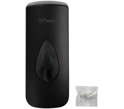 GFmark - Дозатор жидкого МЫЛА, пластиковый, черный, большой, с глазком - капля, 350 мл 6361