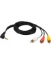 Кабель RCA REXANT (17-4412-4) ШНУР СТЕРЕО 3,5 ММ 4C - 3 RCA, ДЛИНА 1,5 МEТРА (GOLD)
