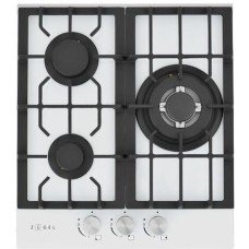 ZUGEL Газовая варочная панель ZGH451W, 3 конфорки, закаленное стекло, белый