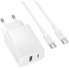 СЗУ BOROFONE (6941991122903) BAS76Aia 1USB+1Type-C 3.0A PD30W+QC3.0 White