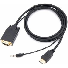 PREMIER Кабель-переходник аудио-видео 5-983AU, HDMI (m) - VGA (m), 1.8м, черный [5-983au 1.8]