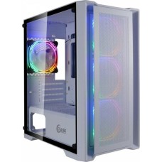 Powercase Alisio Micro X4W V2, Tempered Glass, 4х 120mm ARGB fans, ARGB HUB, белый, mATX (CAMCXW-A4)