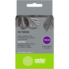 CACTUS Картридж ленточный CS-TZE335 TZe-335 белый на черном 12x8 для Brother 1010/1280/1280VP/2700VP