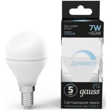 GAUSS Лампа LED E14, шар, 7Вт, одна шт. [105101207-d]