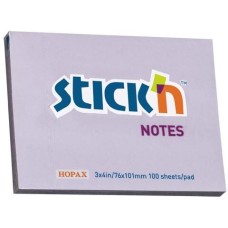 STICK`N Блок самоклеящийся бумажный 21404 76x101мм 100лист. 70г/м2 пастель сиреневый