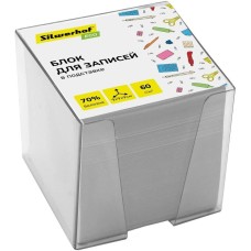 SILWERHOF Блок для записей бумажный Eco Эконом 90x90x90мм 60г/м2 70% белый в подставке