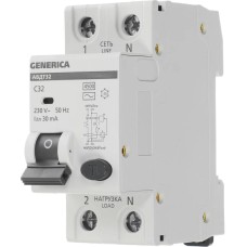 IEK Выключатель автом. дифф. тока MAD25-5-032-C-30 АВДТ 32 Generica 32A тип C 6kA 30мА AC 2П 230В 2мод серый (упак.:1шт)