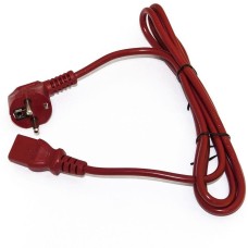 HYPERLINE Сетевой кабель PWC-IEC13-SHM-5.0-RD питания компьютера (Schuko+C13) (3x1.0), 10A, угловая вилка, 5м, цвет красный (ПВС-АП-3*1,0-250-S22C13-10-5,0 ГОСТ 28244-96)