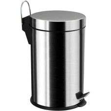 САНАКС - Ведро из нержавеющей стали, с педалью, круглое, 12 литров, цвет ХРОМ. 112