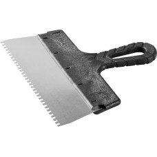 ЗУБР 250 мм, зуб 4 х 4мм, пластиковая ручка, нержавеющий фасадный шпатель (10078-25-04)