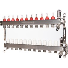 Сантехническая арматура ROYAL THERMO Коллектор нерж. в сборе с расходомерами 1