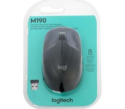 Беспроводная мышь LOGITECH (910-005905) M190 оптическая (1000dpi) черная/серая