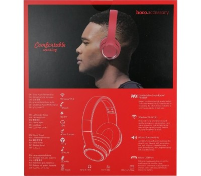 Гарнитура HOCO (6931474723055) W28 JOURNEY красный