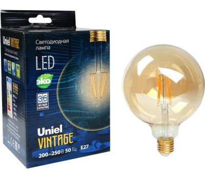 Лампы светодиодные VINTAGE UNIEL (UL-00002358) LED-G125-8W/GOLDEN/E27 GLV21GO