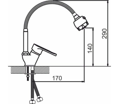 Смеситель GOTA ROCIO G233510-GOTA Flex Смеситель д/кухни шар. с гибким регулирующим изливом 2-х реж.аэратор d35 ХИТ!!!