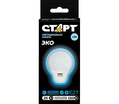 Светодиодная лампа СТАРТ (465) LEDGLSE27 25W 40 WS 10/101 черный