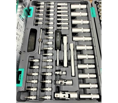 Набор инструмента STELS Набор инструментов, 1/4 , 3/8 , 1/2 , Cr-V, S2, усиленный кейс, 151 предмет 14114