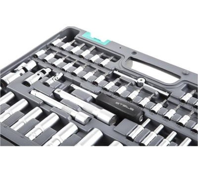 Набор инструмента STELS Набор инструментов, 1/4 , 3/8 , 1/2 , Cr-V, S2, усиленный кейс, 151 предмет 14114