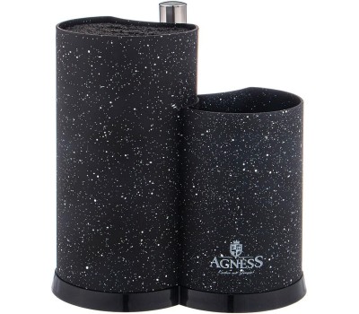 Подставка для ножей AGNESS 911-752 универсальная с держателем для полотенец