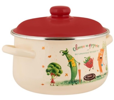 Кастрюля APPETITE 1с47я Веселые овощи эмал конич 5,5л