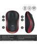 LOGITECH Мышь M185, оптическая, беспроводная, USB, черный и красный 910-002633