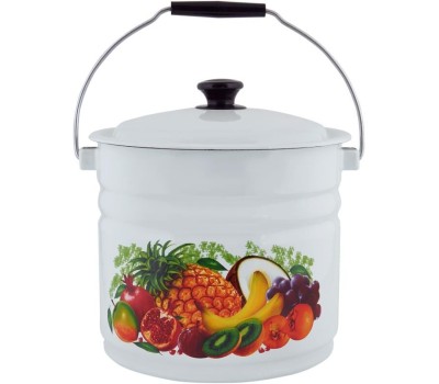 Ведро КМЗ 41204-222/6 эмал цил 10л с/кр с рис