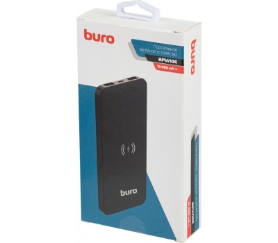 BURO Внешний аккумулятор (Power Bank) BPW10E, 10000мAч, черный [bpw10e10pbk]