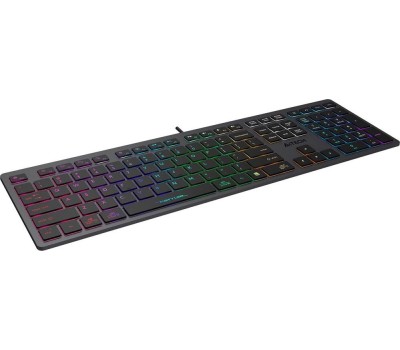 A4TECH Клавиатура Fstyler FX60, проводная, USB, ножничная, серый [fx60 grey / white]