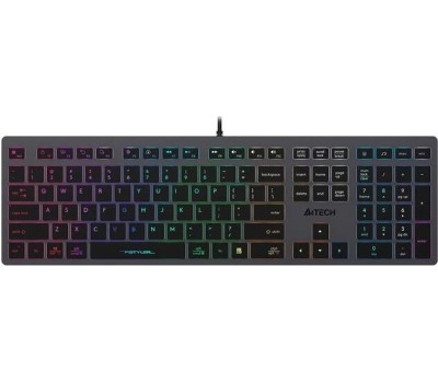 A4TECH Клавиатура Fstyler FX60, проводная, USB, ножничная, серый [fx60 grey / white]