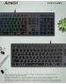 A4TECH Клавиатура Fstyler FX60, проводная, USB, ножничная, серый [fx60 grey / white]