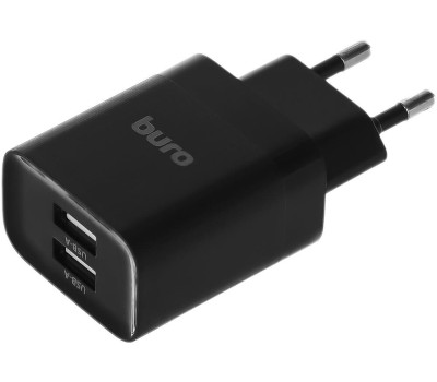 СЗУ BURO Сетевое зарядное устройство BUWE1, 2xUSB-A, 10.5Вт, 2.1A, черный [buwe10s200bk]