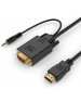 PREMIER Кабель-переходник аудио-видео 5-983AU, HDMI (m) - VGA (m), 1.8м, черный [5-983au 1.8]